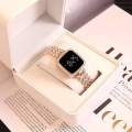 New Trend Fashion Steel Chain Diamond Women Watch Full Diamond Touch Screen LED Water Diamond Bracelet Watch.