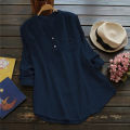 Ladies Long Sleeve Blouse Summer Plus Size Oversized Boho Vintage Shirts Top Lady V-neck Casual Loose Blouse. 
