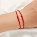 Handmade 7 Knots Red String Bracelet Protection Good Luck Amulet for Success Prosperity Friendship Rope Wristband Jewelry Gift. 