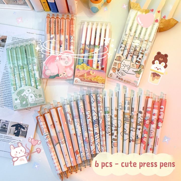 Macaron%20Color%206%20pes%20set%20%20Cartoon%200.5mm%20Black%20ink%20Pen%20School%20Student%20Writing%20Exam%20%20Push%20Type%20-%20Image%202