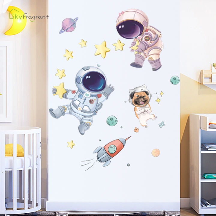 Creative%20Cartoon%20Astronaut%20Wall%20Stickers%20For%20Kids%20Rooms%20Baby%20Boy%20Bedroom%20Wall%20Decoration%20Home%20Decor%20Self-adhesive%20Vinyl%20Stricker%20-%20Image%203