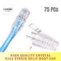 RJ45 Cat6 Cat5 Strain Relief Boots Connector Modular Crystal Boot Cover Network Cable Connector Plug Boot Strain Cover Caps 5/10/20/25/50/75/100Pcs.