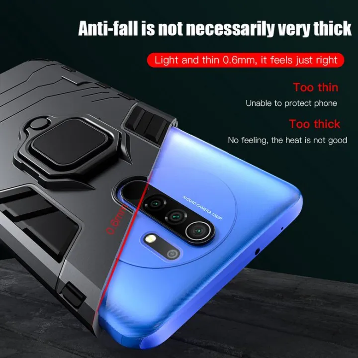 icasecover%20for%20Xiaomi%20POCO%20M2/POCO%20M2%20Reloaded%20Hard%20Case%20Hybrid%20Shockproof%20Car%20Magnetic%20Ring%20Buckle%20Stand%20Back%20Cover%20-%20Image%206