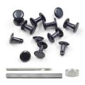 100Sets 5-10mm Metal Double Cap Rivets Stud Rivet Button Round Nail Spike For Leathercraft Repair Shoes Bag Belt Clothing Garment Accessories With Tools. 