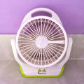 JOYKALY YG-729 AC/DC Rechargeable 2400mAh Battery Strong Wind Up-Down Adjustable Table Fan With Light. 