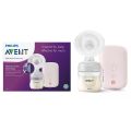 Philips Avent Electric Single Breast Pump SCF395/11, Personalised Experience, Flexible Silicone Cushion, Bottle, Natural Motion Technology, Quiet Motor, Pink, White. 