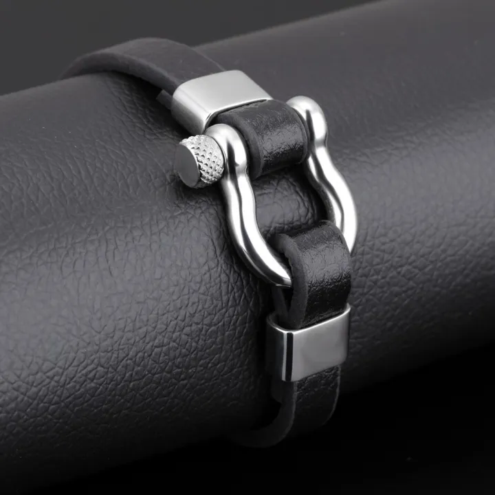 Hot%20Selling%20Cool%20Black%20Cowhide%20Leather%20Adjustable%20Basic%20Mens%20Cuff%20Bracelet%20-%20Image%206