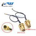 2-piece SMA / RP-SMA female to MHF4 IPEX IPX RF plug Pigtail cable for Mini 0.81mm PCI card intel WIFI Board 10cm 15cm 20cm 30cm.
