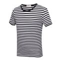 Summer plus-Sized plus Size Men's Short SleeveTT-shirt Overweight Man Large Men's Striped Navy-Striped Shirt ShirtT. 
