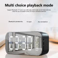 A18 Portable Wireless Speaker Clock Stereo Speaker With LED Screen FM Radio Dual Alarm Clock For Indoor Outdoor Travelling.