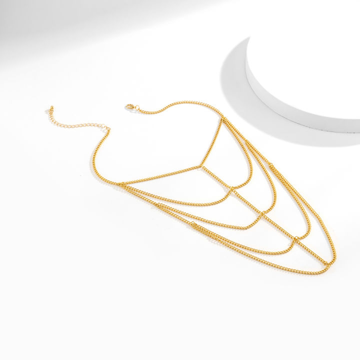 PuRui%20Fashion%20Simple%20Metal%20Multilayer%20Chain%20Upper%20Arm%20Bracelet%20Women's%20Sleeveless%20Shoulder%20Ornament%20Shoulder%20Chain%20Body%20Jewelry%20-%20Image%205
