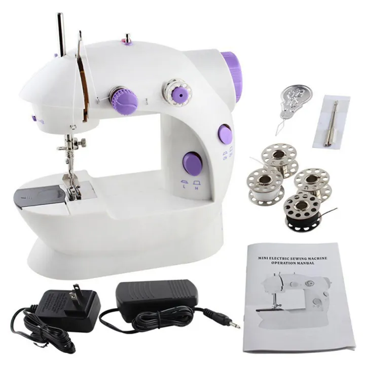 Ming%20Hui%204%20In%201%20Mini%20Sewing%20Machine%20With%20Foot%20Pedal,%20Bobbins%20&%20Adapter%20-%20Image%202