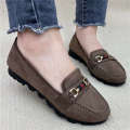 Polyurethane sole old Beijing cloth women's single for mother's bean shoes, flat bottomed soft soles, non slip, one foot shoes. 