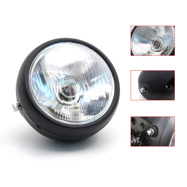 LI Motorcycle Headlight 5.75-inch Round Retro H2 Halogen 12v 35w 2250lm Front Headlamp Light Modified Parts