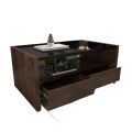 Full Glass Tea Table With 2 Drawers Simple Design Engineering Wood Coffee Table with glass top for Home & Office. 