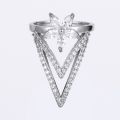 Rhinestone Fingernail Protective Zircon Nail Ring Charm Flower Butterfly Resizable Nail Ring Adjustable Opening Rings For Women.