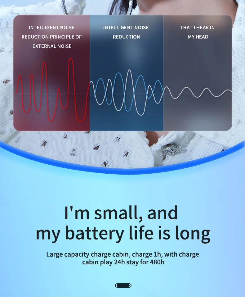 Lesson Invisible New Invisible High Sound Quality Wireless Bluetooth Headset Mini Ultra Sleep Noise Cancelling Work And On