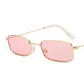 HAPTRON Small Rectangle Sunglasses Men Women Retro Metal Frame Yellow Red Vintage Tiny Female Sun Glasses UV400. 