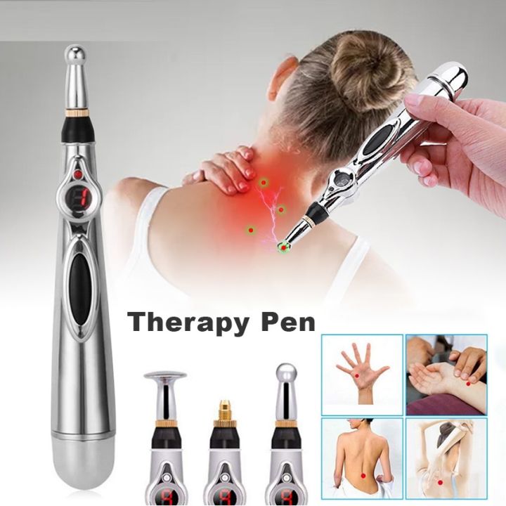 JvGood Therapy Pen Meridian Energy Heal Electronic Acupuncture Massage Pain Relief Pens Acupuncture Pen Electric Acupressure Therapy Pressure Point Healing Pen for Personal Health Beauty
