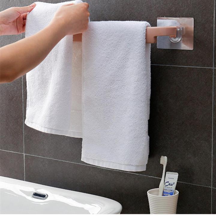 Towel Hanger Wall Mounted Towel Shelf Self-adhesive Rack Holder Hanger Kitchen Storage Accessories Bathroom Storage Holder