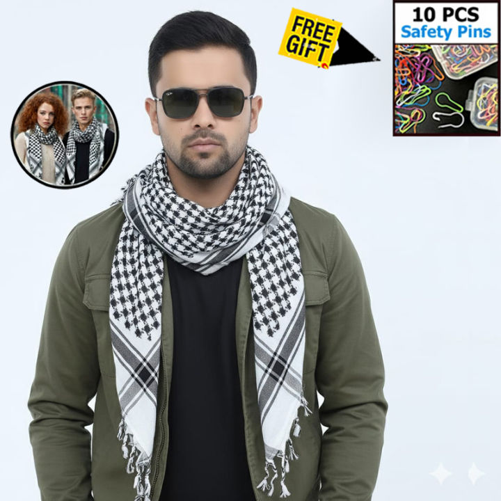 Premium%20Muslim%20Head%20Scarf%20%7C%20Soft%20Cotton%20Black%20White%20Check%20Haji%20Rumal%20%7C%20Unisex%20Arab%20Style%20Prayer%20Cloth,%20Hijab%20&%20Travel%20Shawl%20for%20Islamic%20Use%20+%20Free%20Gift%2010%20PCS%20Multi-Color%20Safety%20Pins!%20-%20Image%203