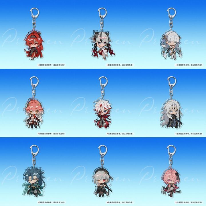 Game Wuthering Waves Ring Acrylic KeyChain Jinhsi Changli Rover Camellya Figure Key Chain Women Fashion Gifts