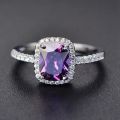 Cushion Cut Halo Zircon Stone Engagement Ring-Ring For Girls. 