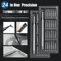 24 in 1 Premium Precision Screwdriver Set, Small Screwdriver Set with Phillips Head & Flathead, Magnetic Mini Screwdrivers Kit for Fixing Electronics, PC and Eyeglass Repairing.