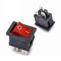 DPST Mini Rocker Switch On-Off with Red Indicator- 3 Pcs. 