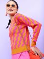 Pantoneclo Premium Women's / Girl's Round Neck Reversible Wavy Motif Sweater / Cardigan / Pullover. 