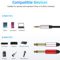 Audio Cable 3.5mm to Double 6.35mm Aux Cable Mono 6.5 to 3.5 Male for Mixer Amplifier Speaker 3.5mm Jack Splitter Cable. 