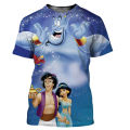 Disney T-Shirts Aladdin Cartoon Anime 3D Print Streetwear Men Women Fashion Oversized T Shirt Kids Boys Girls Tees Tops Clothing. 