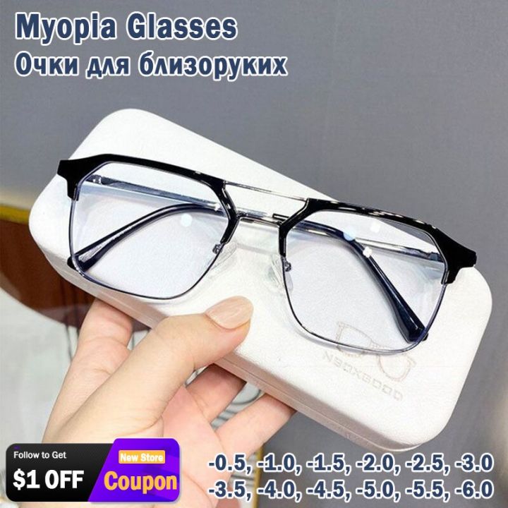 Square%20Metal%20Black%20Frame%20Myopia%20Glasses%20Anti-blue%20Light%20Women%20Men%20Near%20Sight%20Eyeglasses%20Unisex%20Goggles%20Diopters%20-0.5%20To%20-6.0%20-%20Image%203