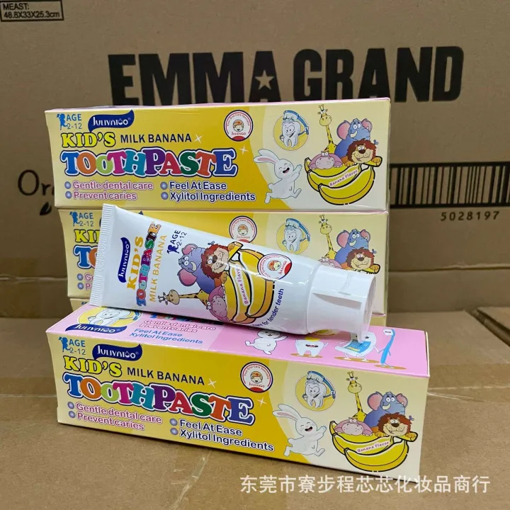 Juliet%20Fruit%20Flavor%20Children's%20Toothpaste%20Strawberry%20Milk%20Banana%20Grape%20Three%20Flavors%2060g%20-%20Image%202