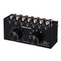 headphone speaker switcher-1 * 6 input 1 output stereo audio signal selection switcher-Black. 