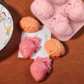 Multi-functional 4 Cavity Halloween Heart Brain Baking Mold Silicone Heat-resistant Organ Shape Baking Mold DIY 3D Ice Cube Tray Pudding.