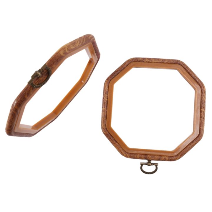 4PCS%20Octagon%20Embroidery%20Hoops%20Imitated%20Wood%20Cross%20Stitch%20Hoop%20Set%20Display%20Frame%20for%20Art%20Craft%20Handy%20Sewing%20and%20Hanging%20-%20Image%204