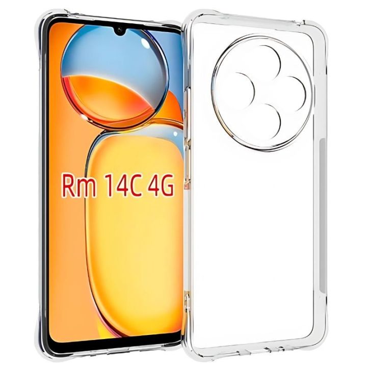 Xiaomi Redmi 14C Premium Silicone Case Crystal Clear Soft TPU Ultra-Thin Transparent Flexible Protective Mobile Phone Back Cover