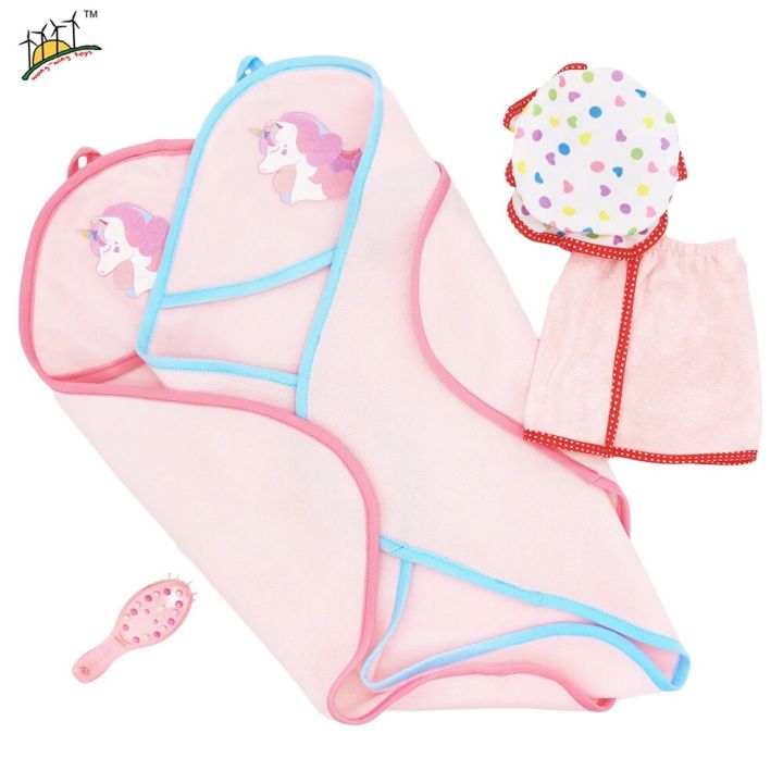 %E3%80%90The%20road%20to%20happiness%20Store%E3%80%91Doll%20Accessories%20Hooded%20Bath%20Towel%20fit%20Baby%20Dolls%2018%20inch%20Doll%20Baby%20Quilt,%20Our%20Generation%20Girl's%20Toys%20Clothes%20-%20Image%203