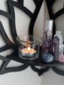 Lotus Crystal Corner Shelf Crystal Shelf Display Black Wooden Wall Shelves Essential Oil Shelf Witchy Decor Aesthetic Spiritual. 