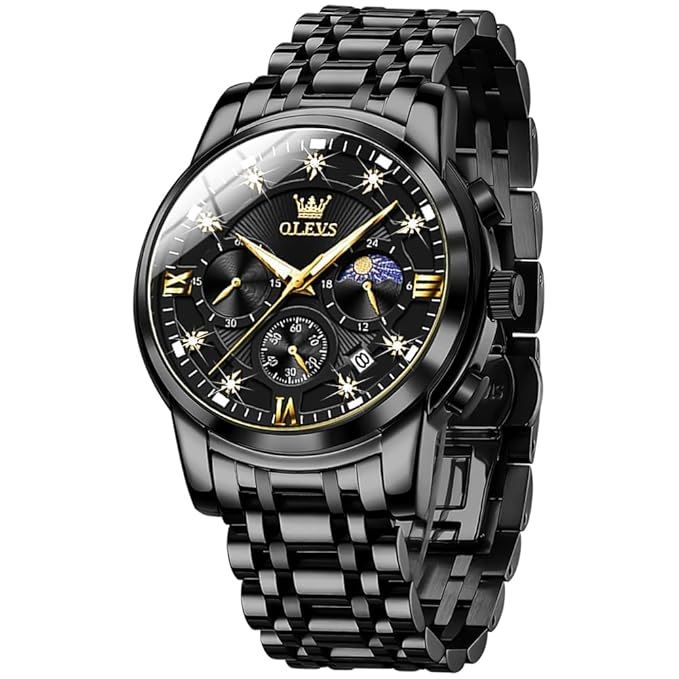 Olevs 2951 Stainless Steel Chronograph Wrist Watch For Men