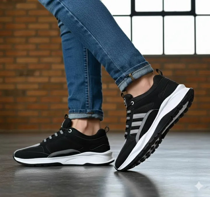 New%202026%20Collection%20Comfortable%20Stylish%20&%20Fashionable%20Sports%20Look,%20Lace%20Up,%20Slip-on%20&%20Pull-on,%20Light%20Weight%20-%20White%20and%20Black%20Color%20Combination%20Sneaker%20For%20Men.%20201%20-%20Image%204