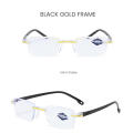 Floor mounted stalls Frameless smart glasses Trendy Ultra light Intelligent zoom Edge cut glasses Edge cut New design Blue light blocking glasses for Office use Reading glasses Computer glasses.