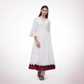White Cotton Pure Tie Dye Kurti For Women.