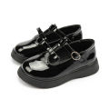 KIDSUN Fashion Children's Shoes Simple Bow Buckle Black Leather Shoes Classic Cute Versatile Princess Dress Shoes. 