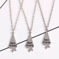 5-piece Fashion Men And Women Necklace Creative Stitching Five-pointed Star Alloy Pendant Best Friend Friendship Jewelry Gifts.