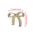10pcs Bow Deco Nail Art Charm 3D Silver/Gold Bowknot Ribbon Nail Decor Parts DIY Luxury Manicure Accessories.