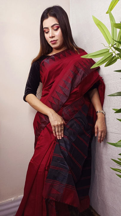 Trandy Dhupiyan Silk Temple pair Saree Without Boluse Piece For Women - saree for girls and women