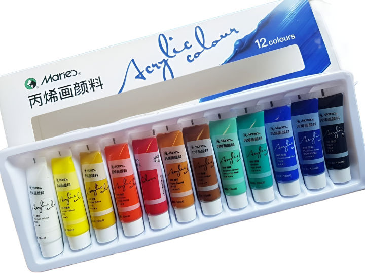 Marie's Professional Acrylic Colour Set (12ml) - 12 Colours