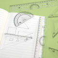 4PCS Measure Draw Plastic Transparent Ruler Protractor Triangle Ruler School Office Supplies Scale Stationery. 
